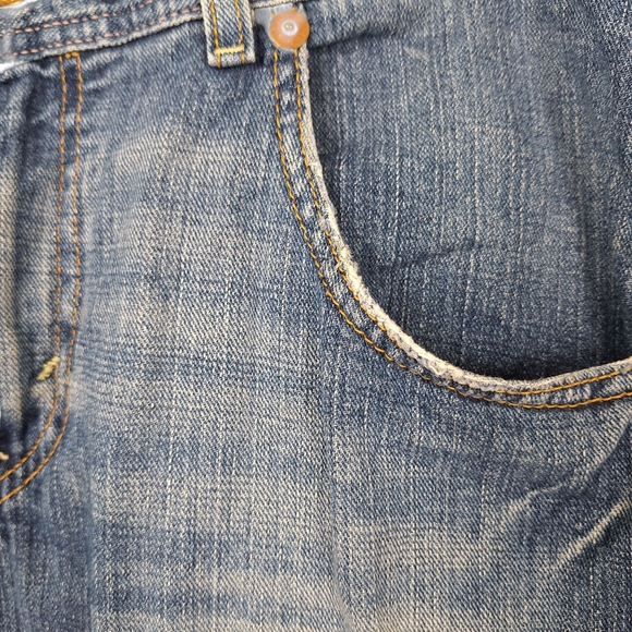 Vintage Levis Light Blue Wash Flare Denim Skirt Pockets Denim Maxi Skirt 11 - Picture 5 of 9